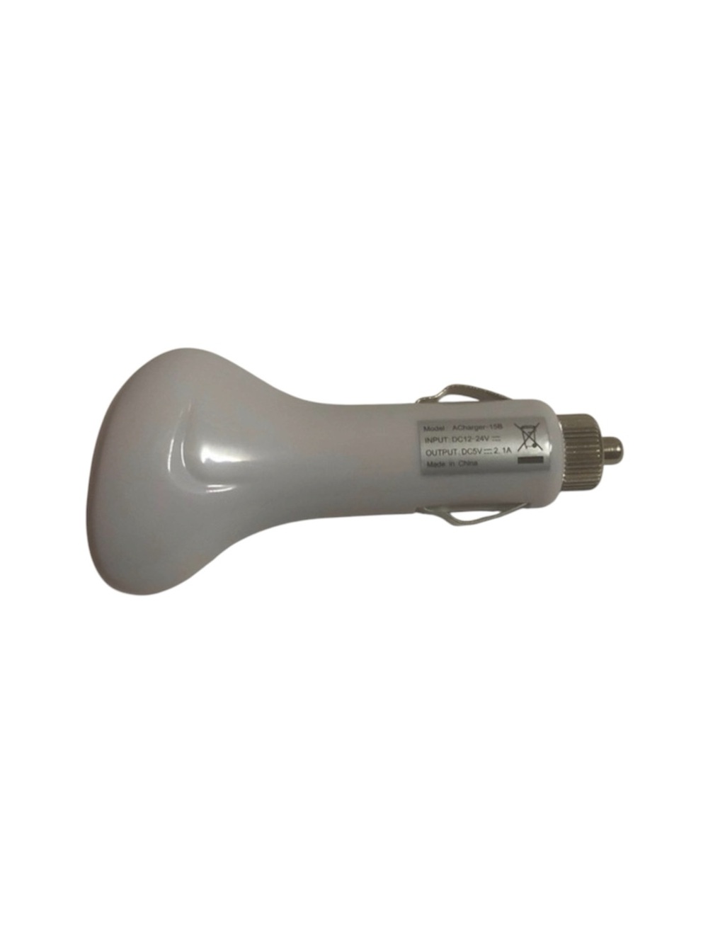 White Car Charger for Mobile Devices | No USB Cable